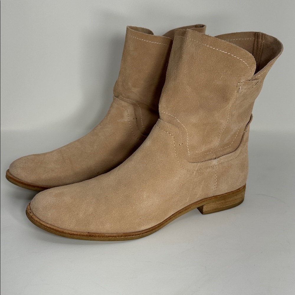 Splendid fine leather suede booties soft tan size 9.5
